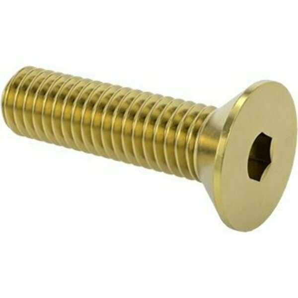 Bsc Preferred Brass Hex Drive Flat Head Screw 3/8-16 Thread Size 1-1/2 Long, 5PK 97595A346